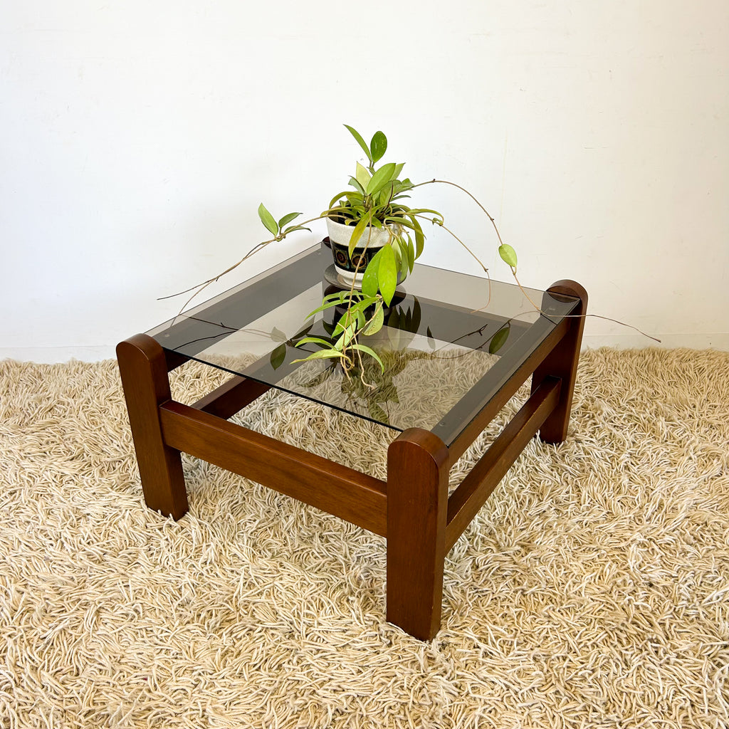SMOKY GLASS COFFEE TABLE - HEY JUDE WORKSHOP • Vintage furniture & objects Melbourne