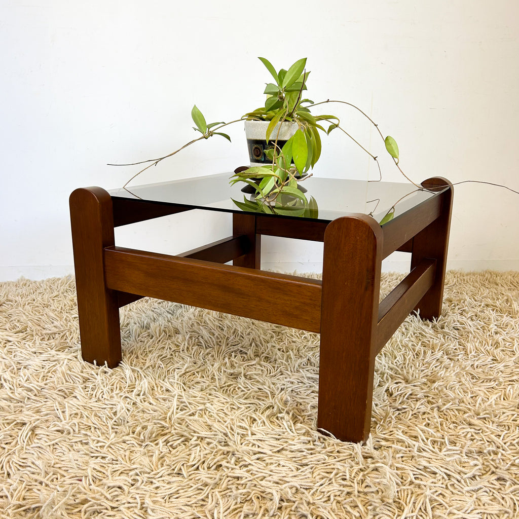SMOKY GLASS COFFEE TABLE - HEY JUDE WORKSHOP • Vintage furniture & objects Melbourne