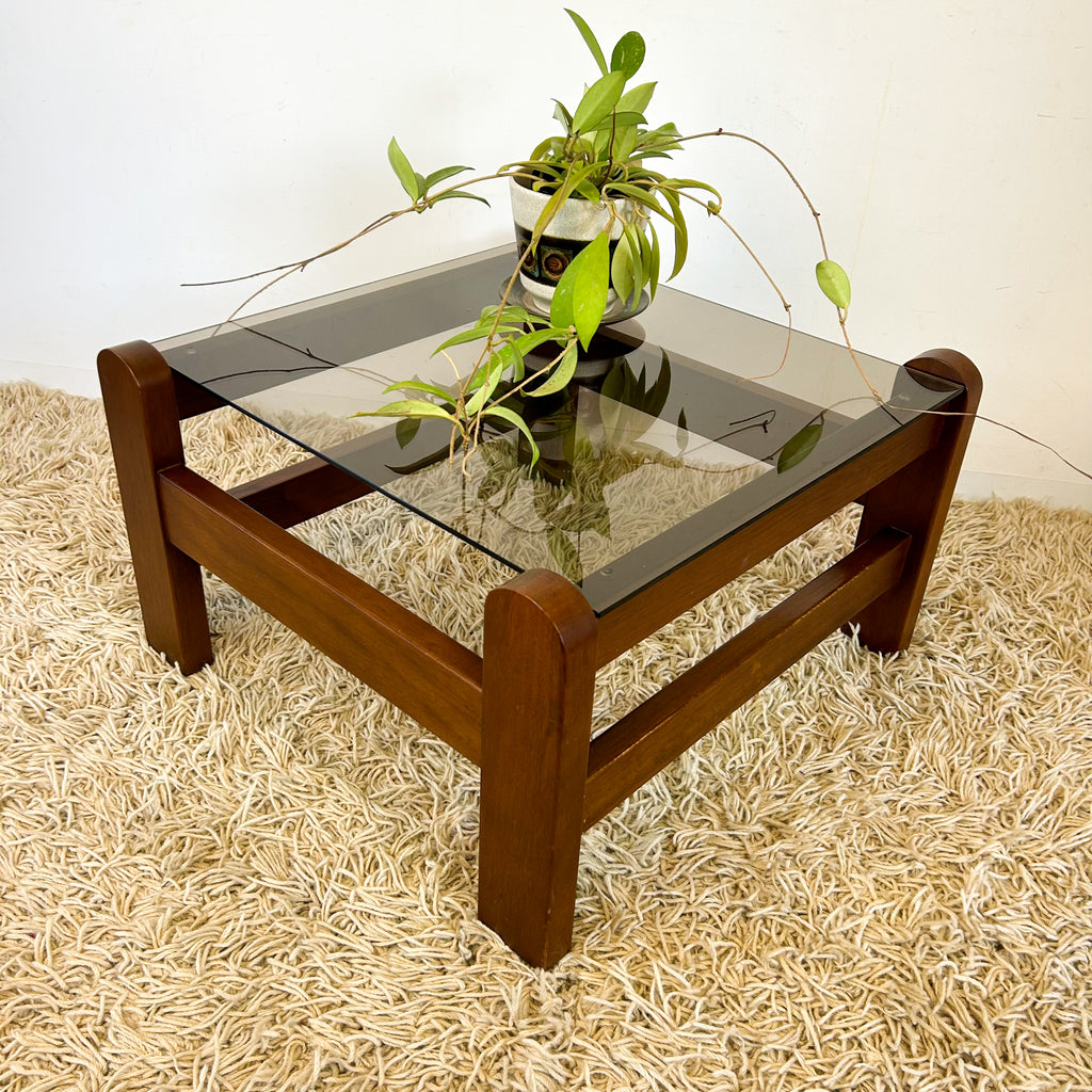 SMOKY GLASS COFFEE TABLE - HEY JUDE WORKSHOP • Vintage furniture & objects Melbourne