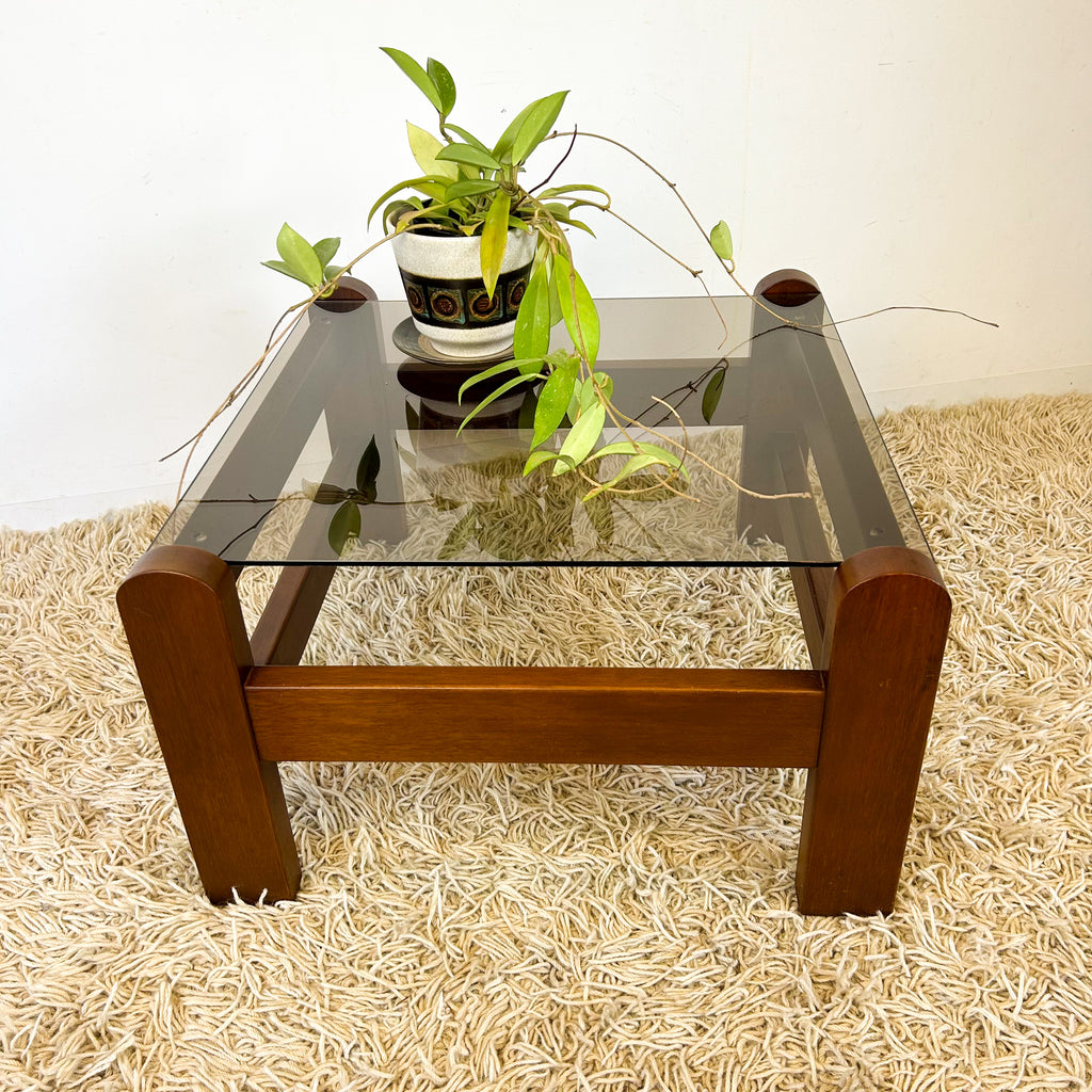SMOKY GLASS COFFEE TABLE - HEY JUDE WORKSHOP • Vintage furniture & objects Melbourne