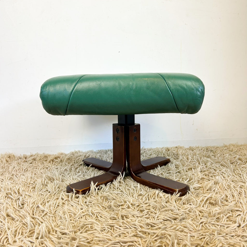 TEAL VINYL FOOTSTOOL - HEY JUDE WORKSHOP • Vintage furniture & objects Melbourne