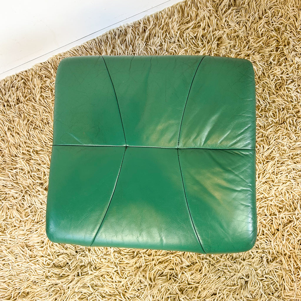 TEAL VINYL FOOTSTOOL - HEY JUDE WORKSHOP • Vintage furniture & objects Melbourne