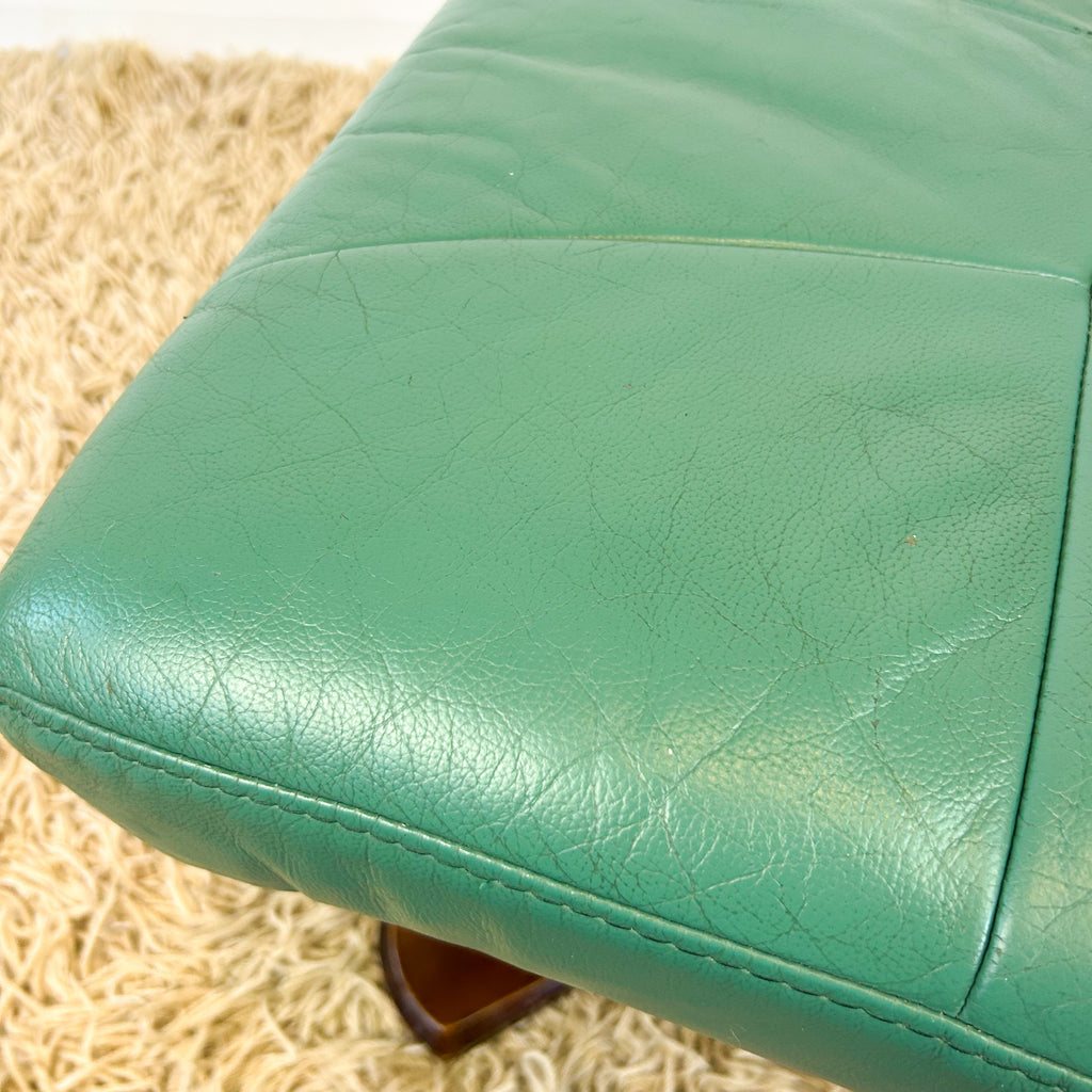 TEAL VINYL FOOTSTOOL - HEY JUDE WORKSHOP • Vintage furniture & objects Melbourne