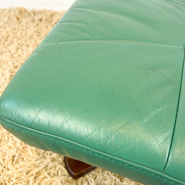 TEAL VINYL FOOTSTOOL