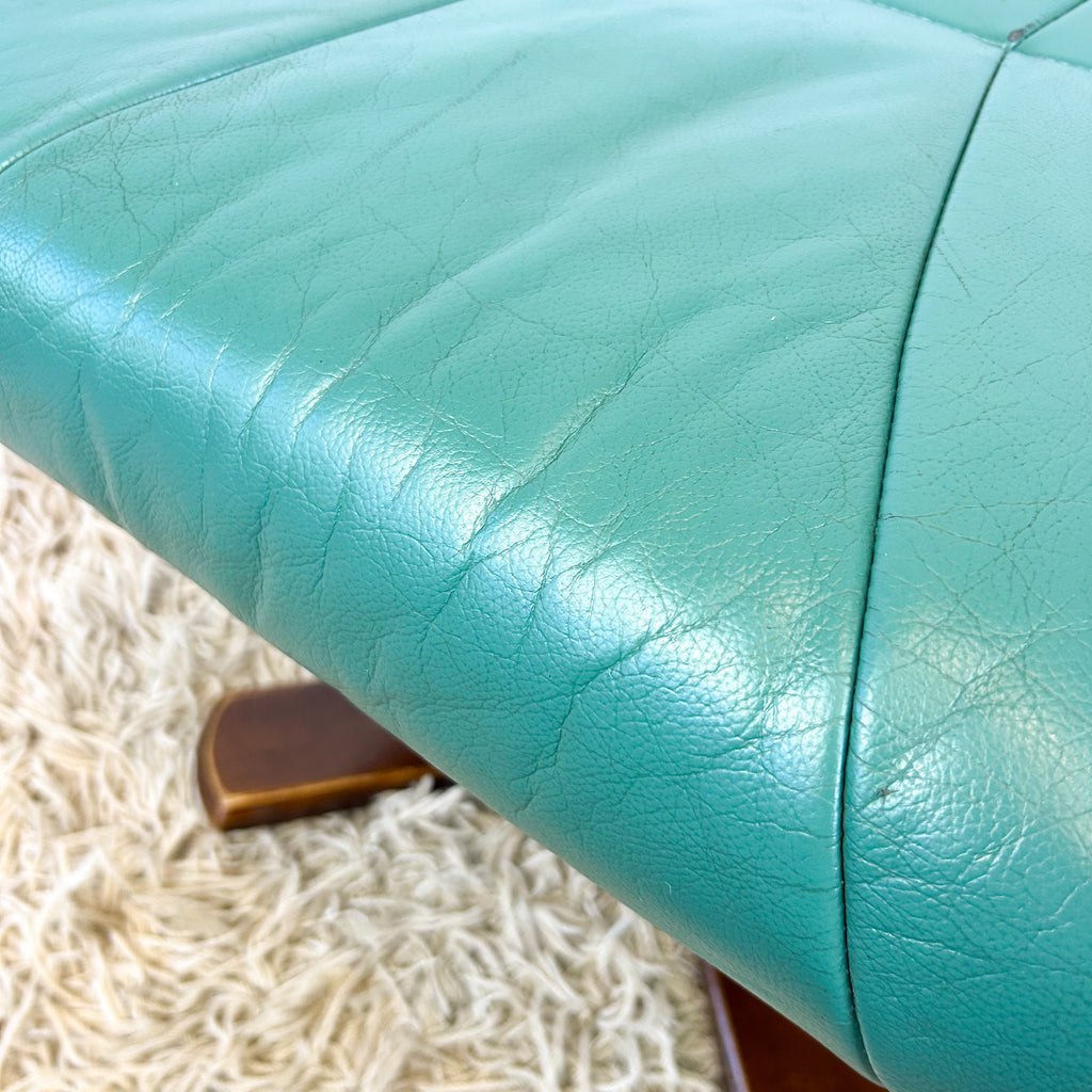 TEAL VINYL FOOTSTOOL - HEY JUDE WORKSHOP • Vintage furniture & objects Melbourne