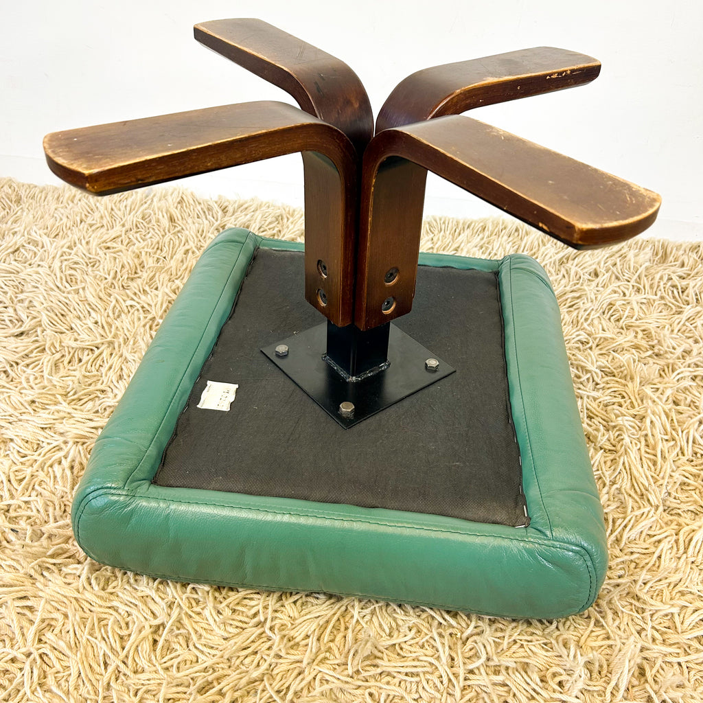 TEAL VINYL FOOTSTOOL - HEY JUDE WORKSHOP • Vintage furniture & objects Melbourne