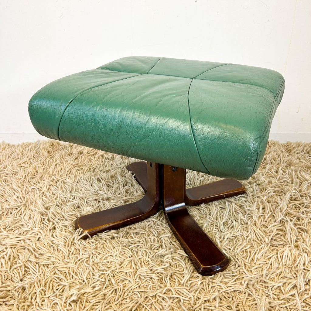 TEAL VINYL FOOTSTOOL - HEY JUDE WORKSHOP • Vintage furniture & objects Melbourne