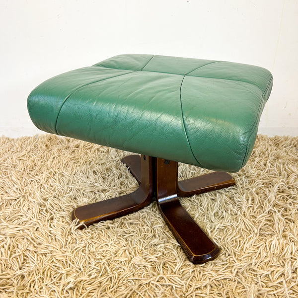 TEAL VINYL FOOTSTOOL