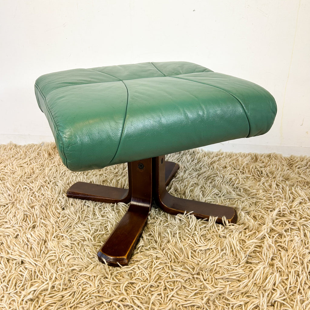 TEAL VINYL FOOTSTOOL - HEY JUDE WORKSHOP • Vintage furniture & objects Melbourne