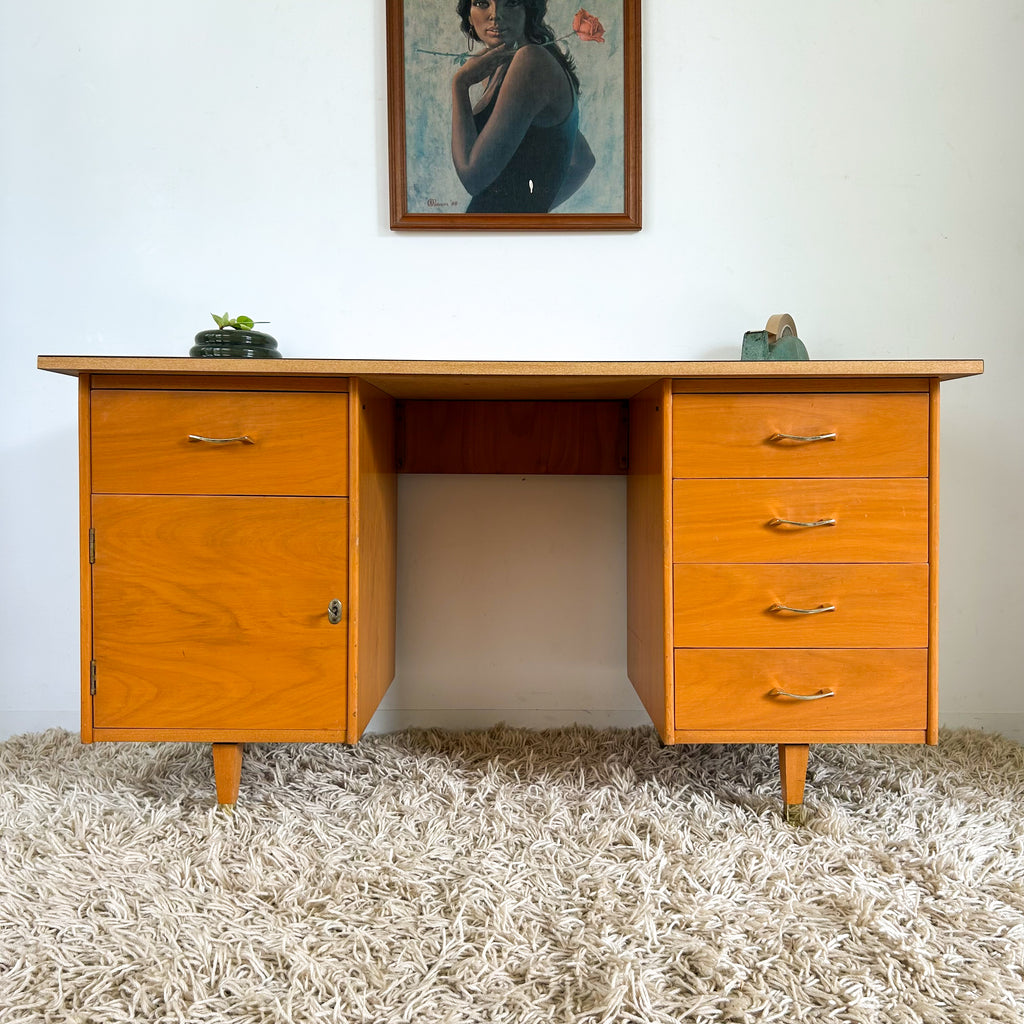 WOODEN DESK WITH LAMINATE TOP - HEY JUDE WORKSHOP • Vintage furniture & objects Melbourne
