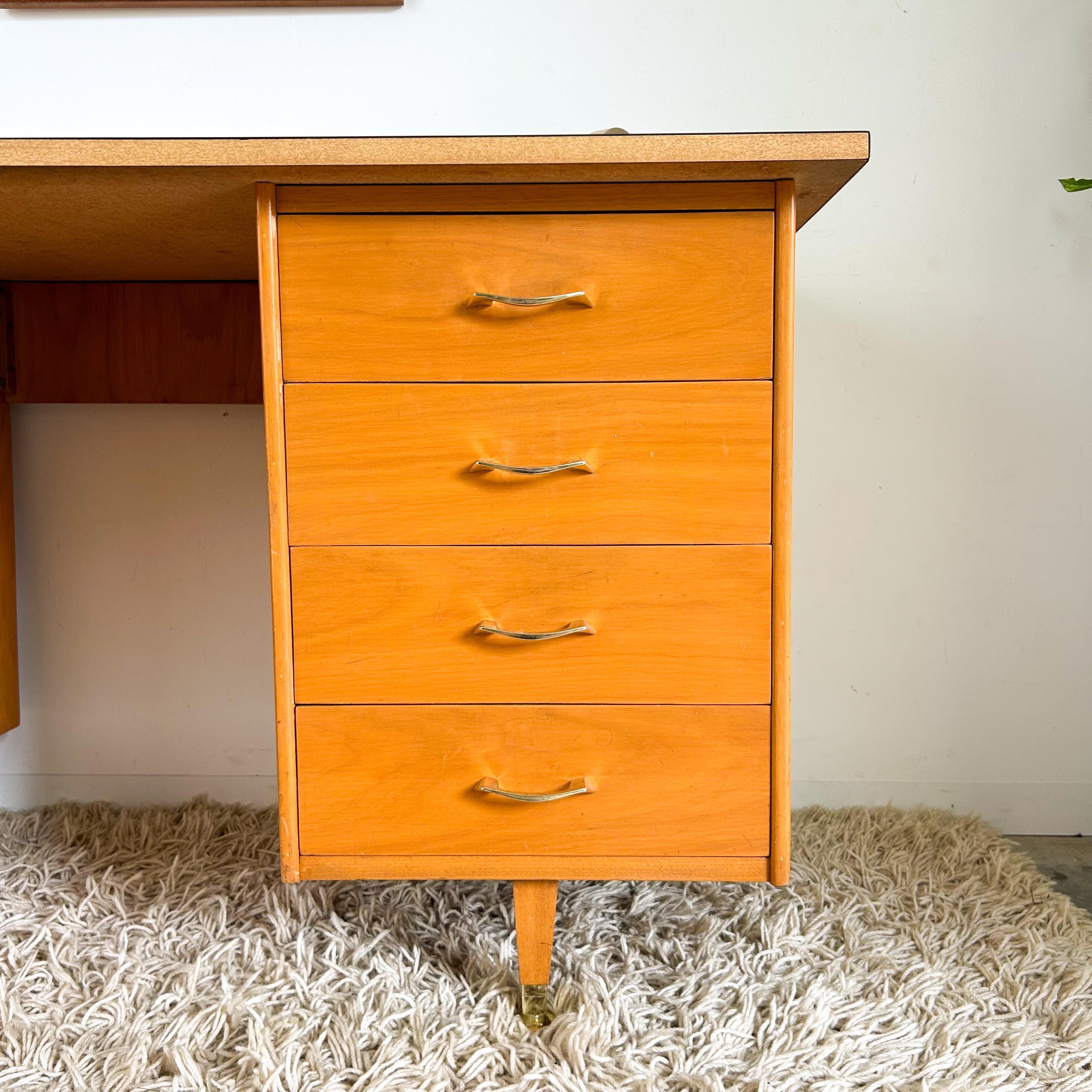 WOODEN DESK WITH LAMINATE TOP - HEY JUDE WORKSHOP • Vintage furniture & objects Melbourne