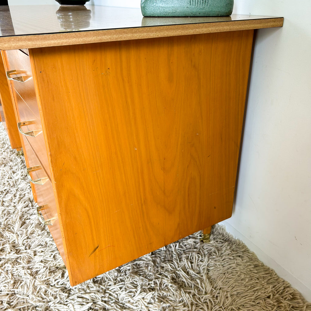 WOODEN DESK WITH LAMINATE TOP - HEY JUDE WORKSHOP • Vintage furniture & objects Melbourne