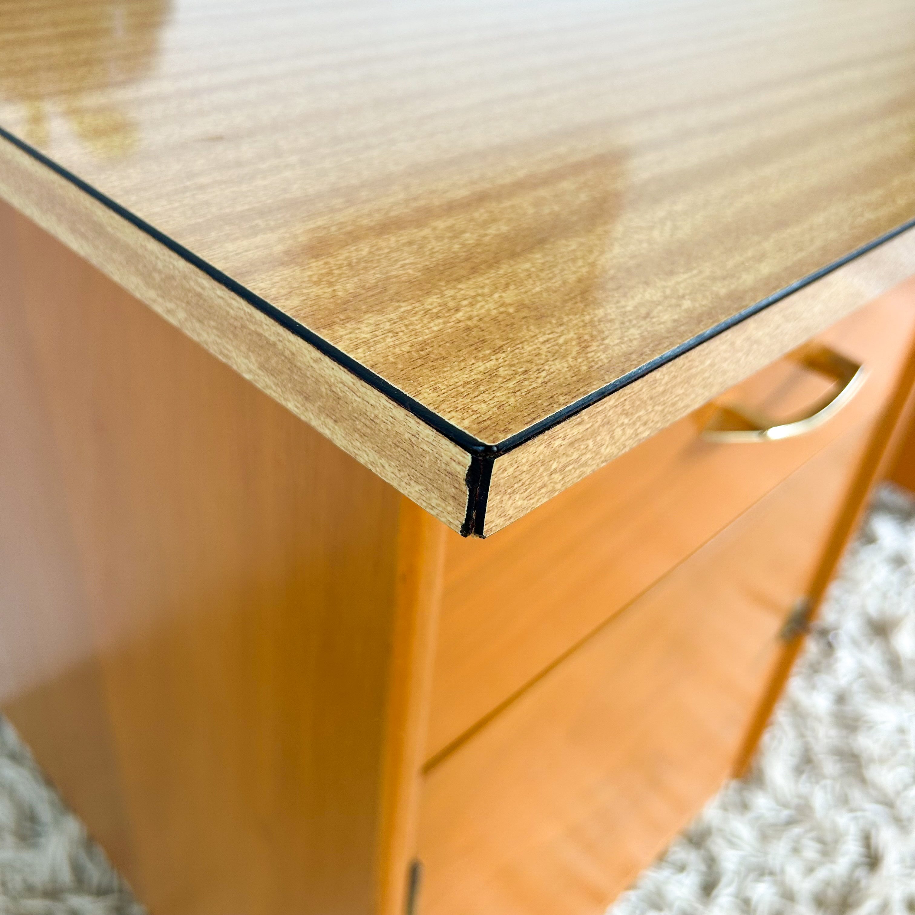 WOODEN DESK WITH LAMINATE TOP - HEY JUDE WORKSHOP • Vintage furniture & objects Melbourne