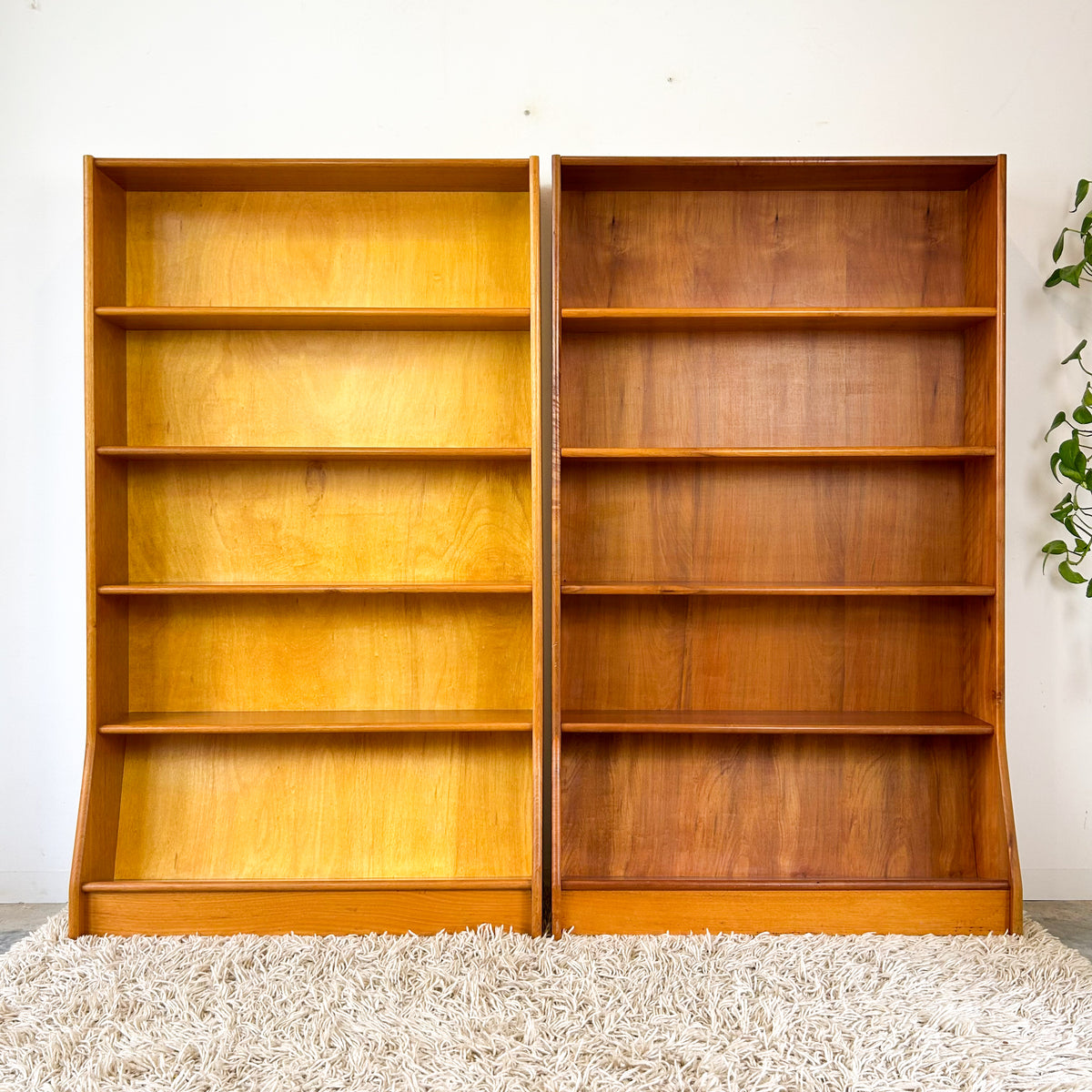 HARDWOOD BOOKCASE W SLOPED BASE #1
