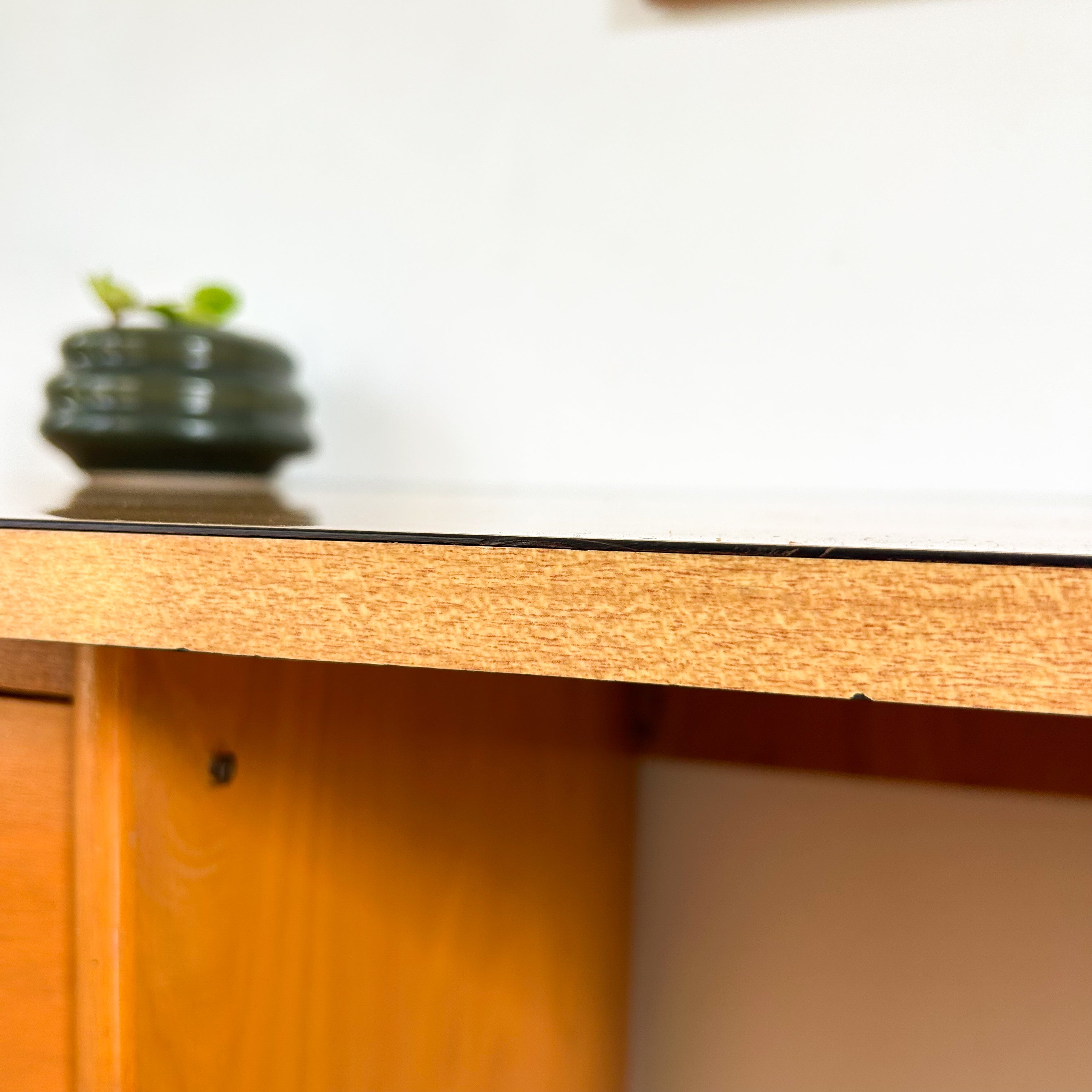 WOODEN DESK WITH LAMINATE TOP - HEY JUDE WORKSHOP • Vintage furniture & objects Melbourne