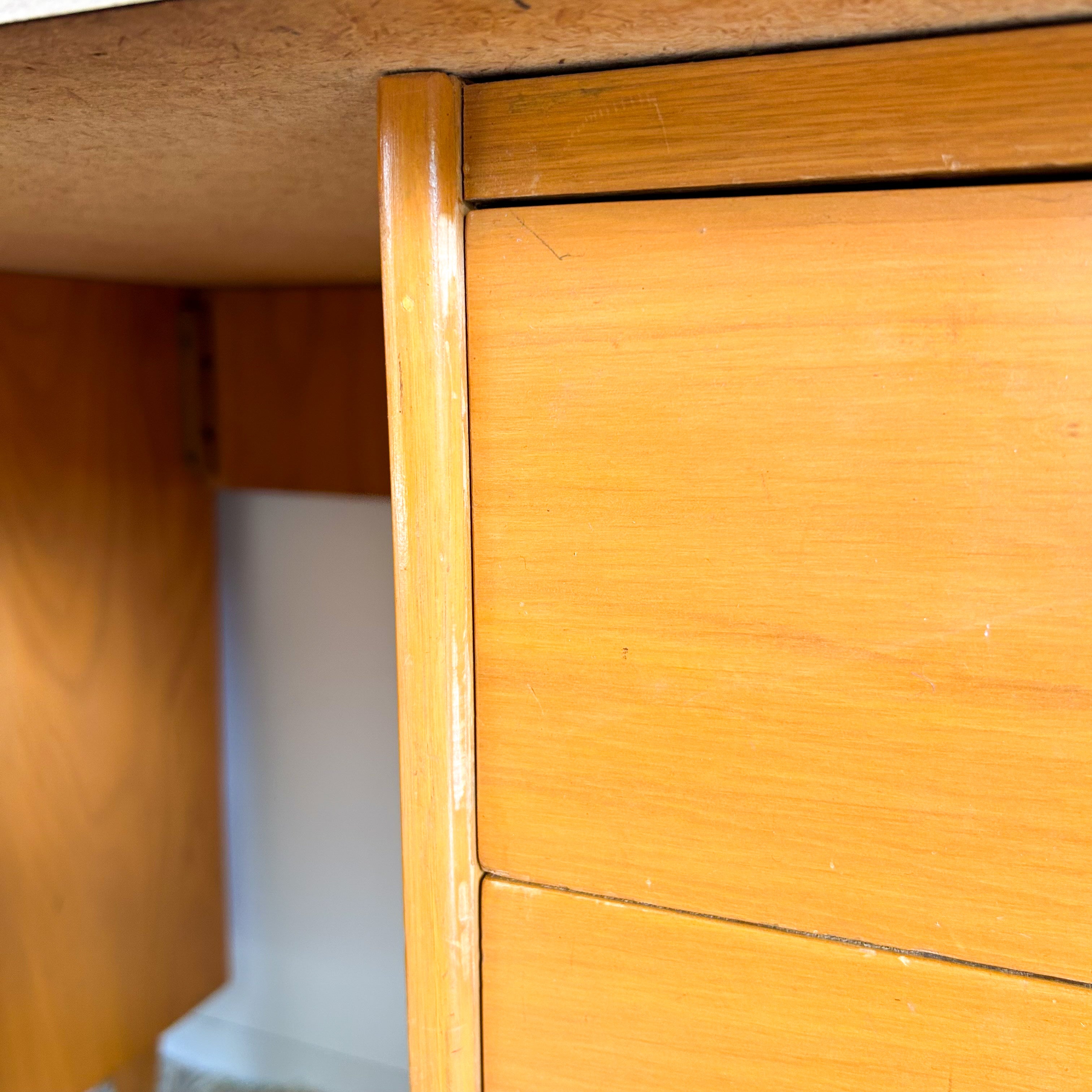 WOODEN DESK WITH LAMINATE TOP - HEY JUDE WORKSHOP • Vintage furniture & objects Melbourne