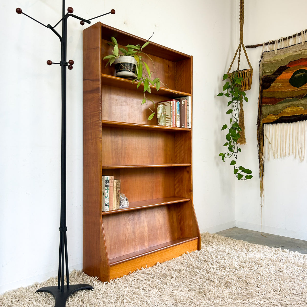 HARDWOOD BOOKCASE W SLOPED BASE #1
