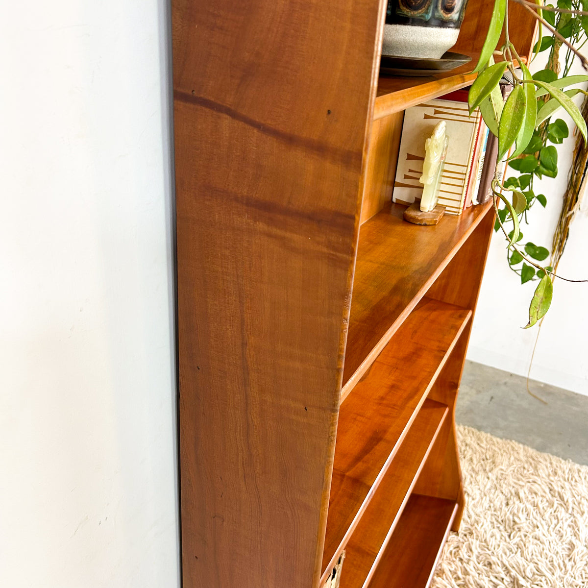 HARDWOOD BOOKCASE W SLOPED BASE #1