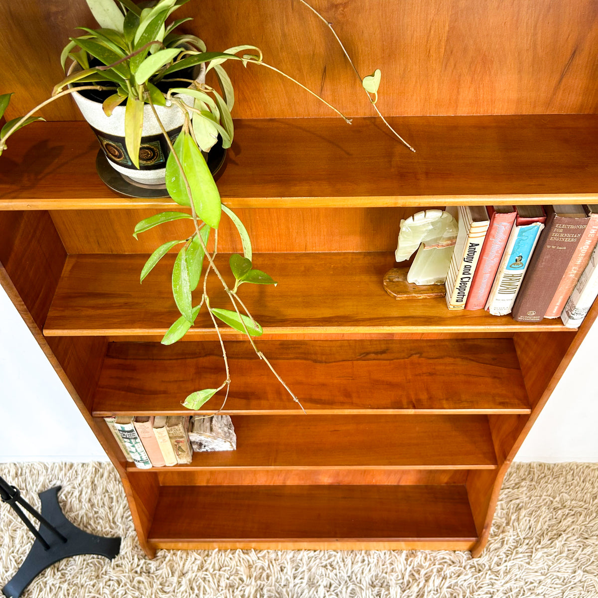 HARDWOOD BOOKCASE W SLOPED BASE #1