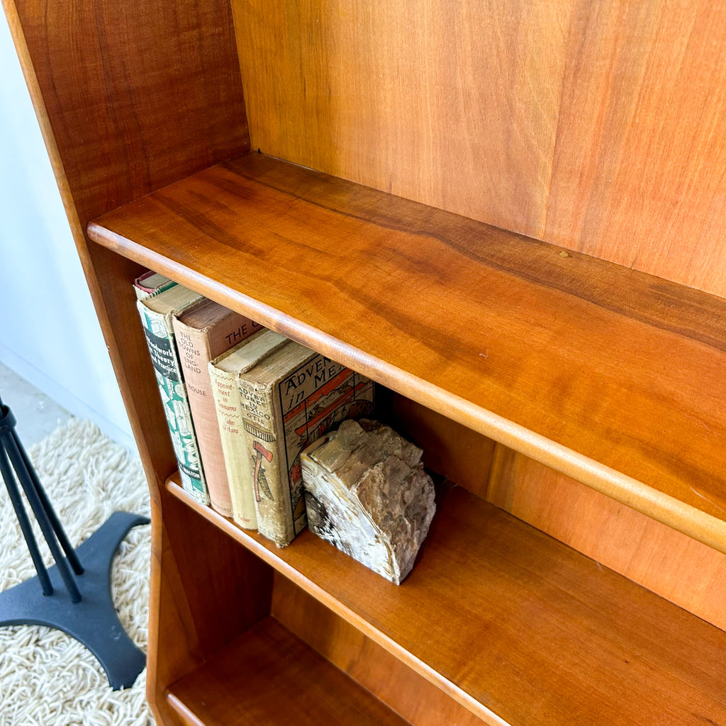 HARDWOOD BOOKCASE W SLOPED BASE #1