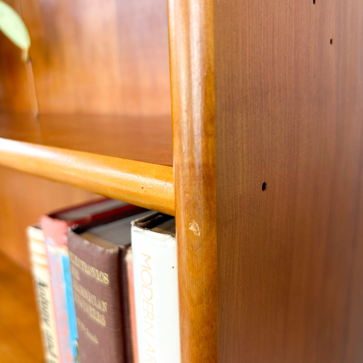 HARDWOOD BOOKCASE W SLOPED BASE #1