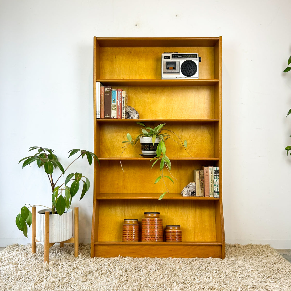 HARDWOOD BOOKCASE W SLOPED BASE #2