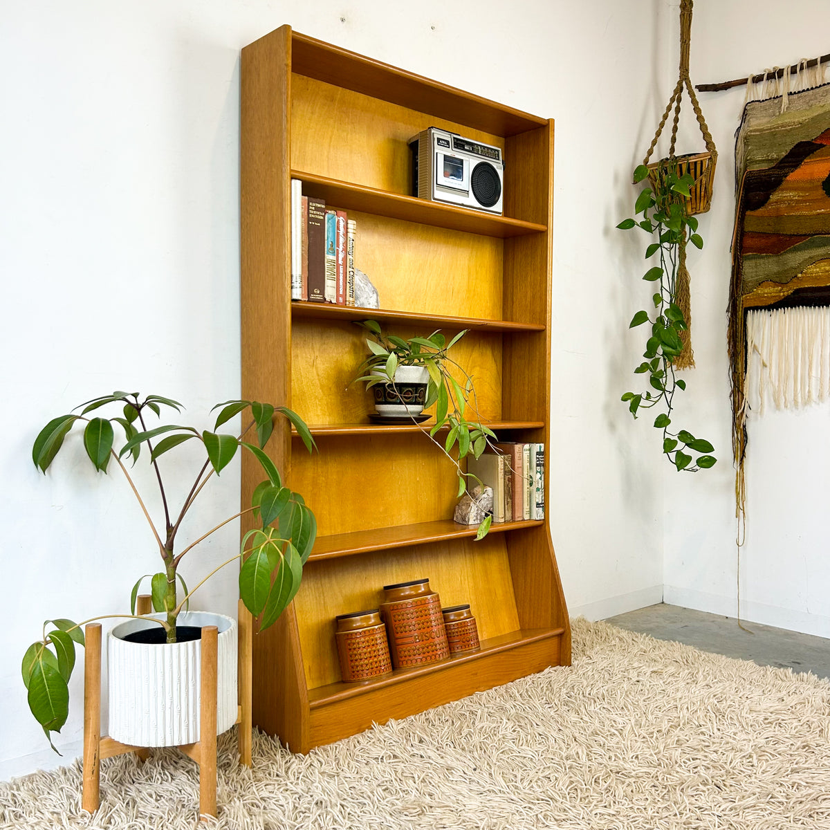 HARDWOOD BOOKCASE W SLOPED BASE #2