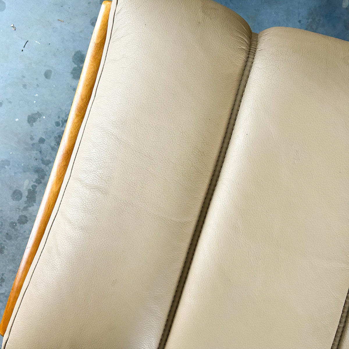 TESSA WELLINGTON LEATHER FOOTSTOOL - HEY JUDE WORKSHOP • Vintage furniture & objects Melbourne