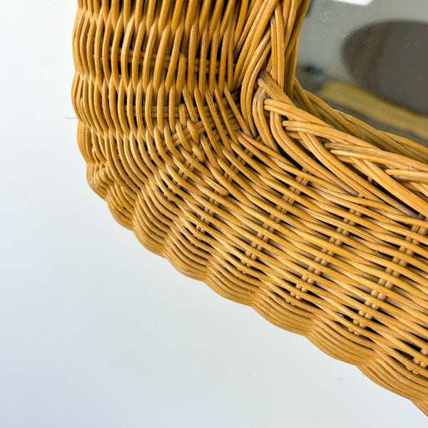 WICKER WALL MIRROR