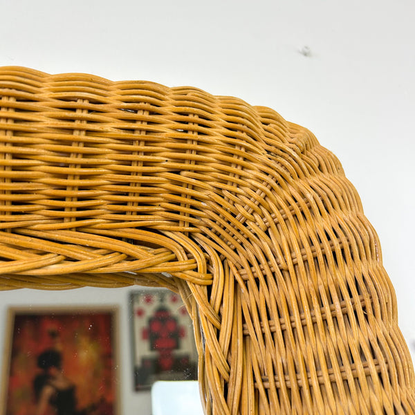 WICKER WALL MIRROR