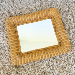 WICKER WALL MIRROR