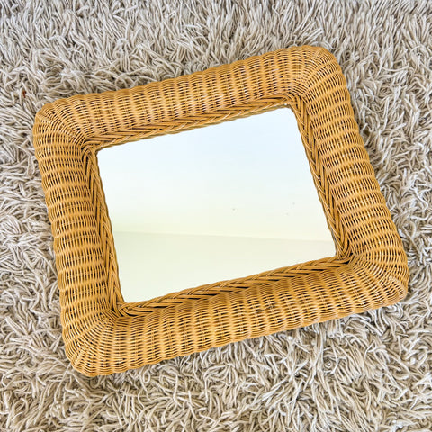 WICKER WALL MIRROR