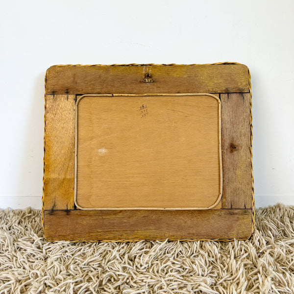 WICKER WALL MIRROR