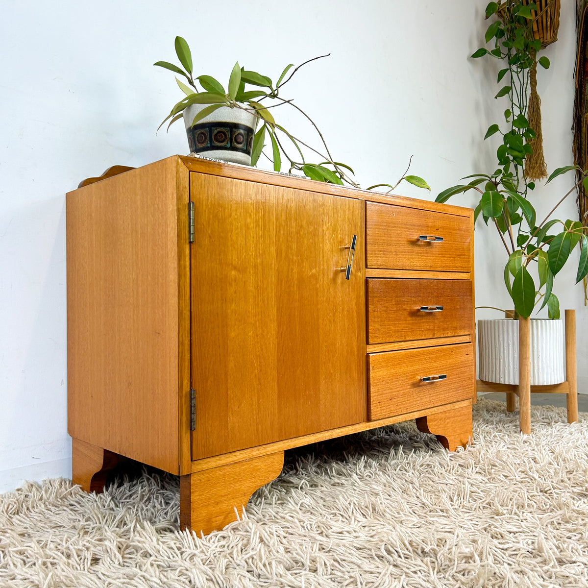 PETITE ART DECO SIDEBOARD CABINET
