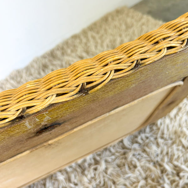 WICKER WALL MIRROR