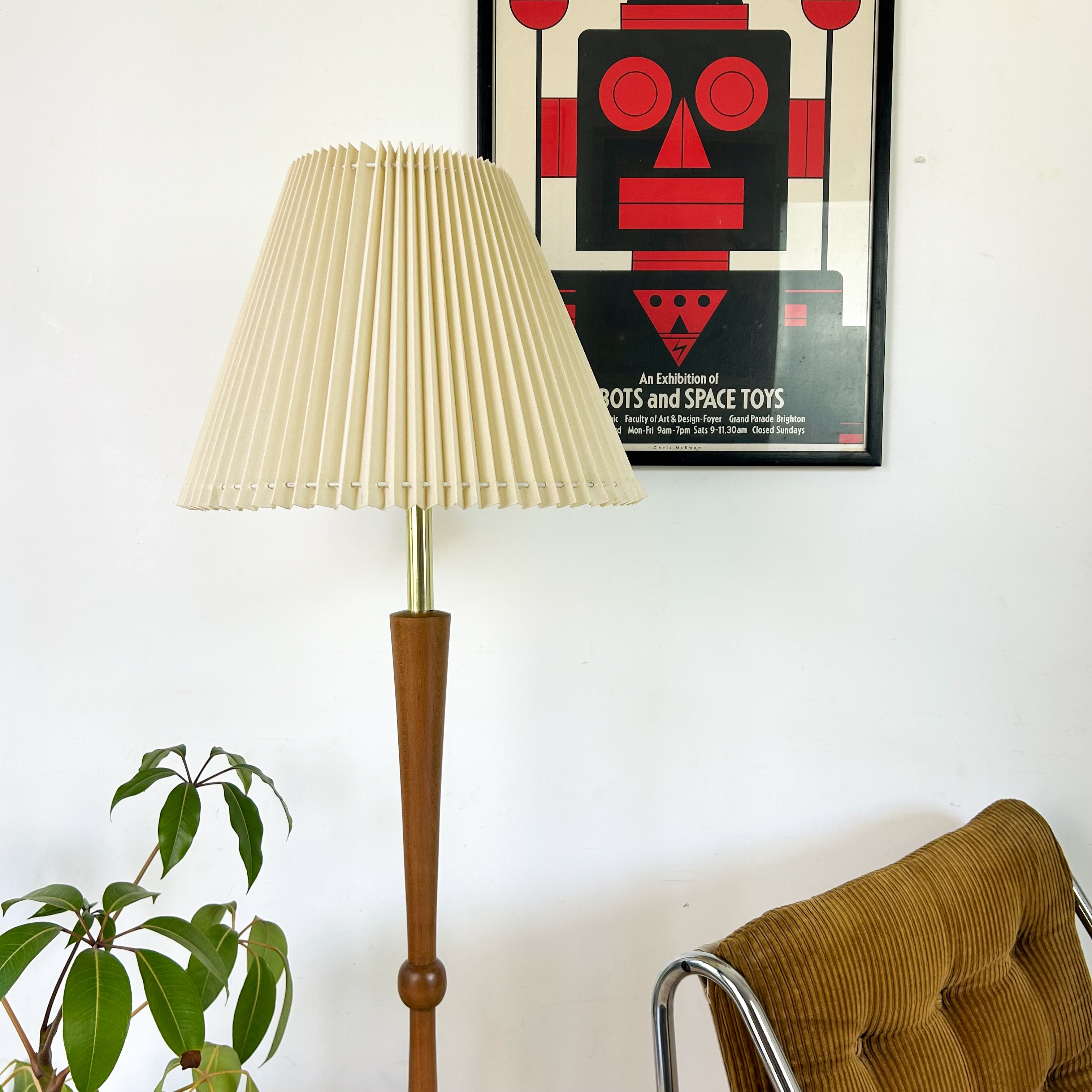 FLOOR LAMP WITH PLEATED SHADE - HEY JUDE WORKSHOP • Vintage furniture & objects Melbourne