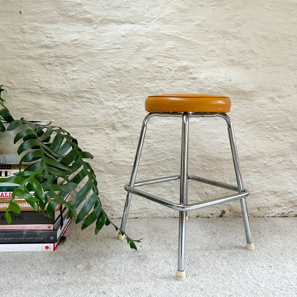 MUSTARD VINYL STOOL