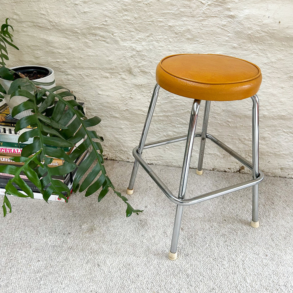 MUSTARD VINYL STOOL
