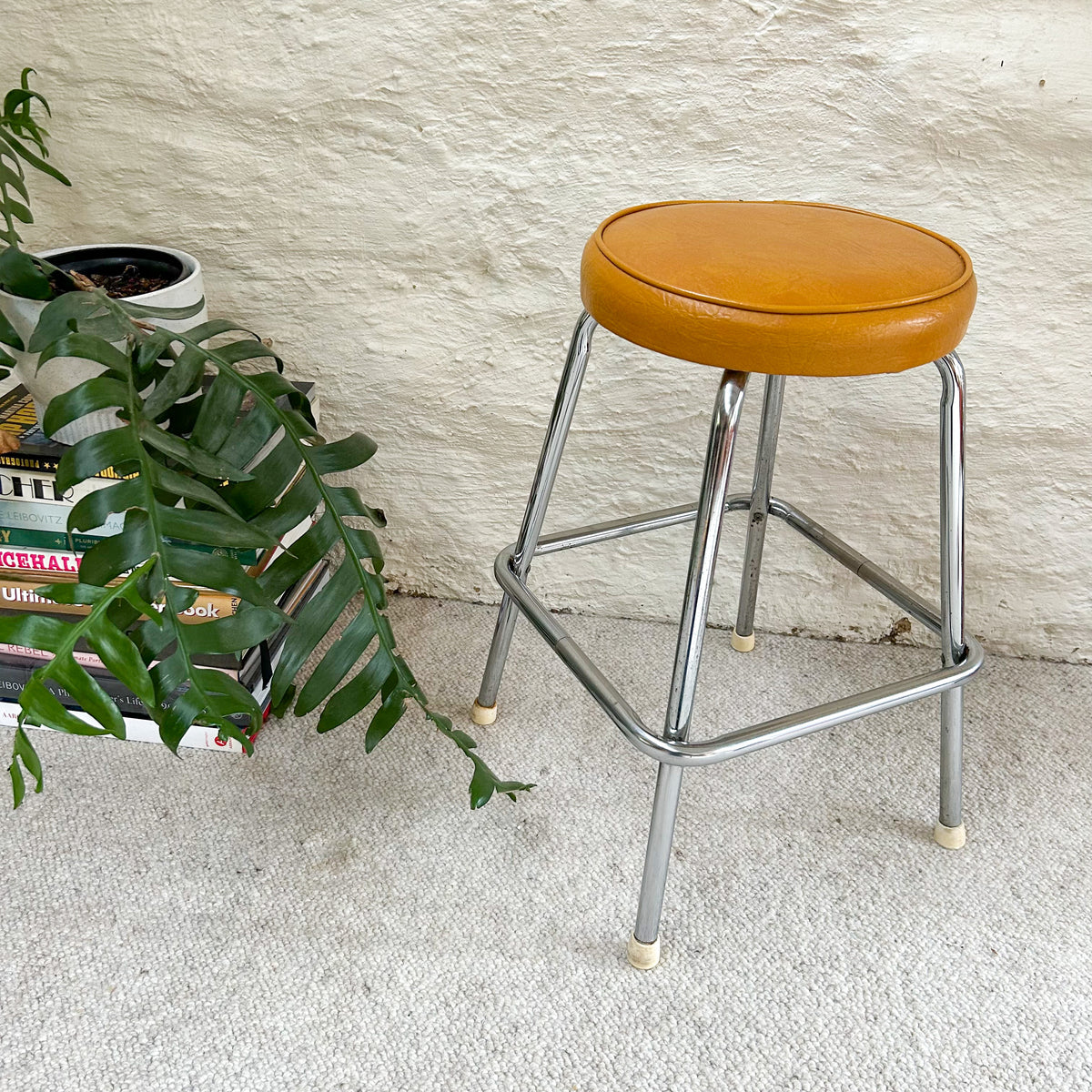 MUSTARD VINYL STOOL