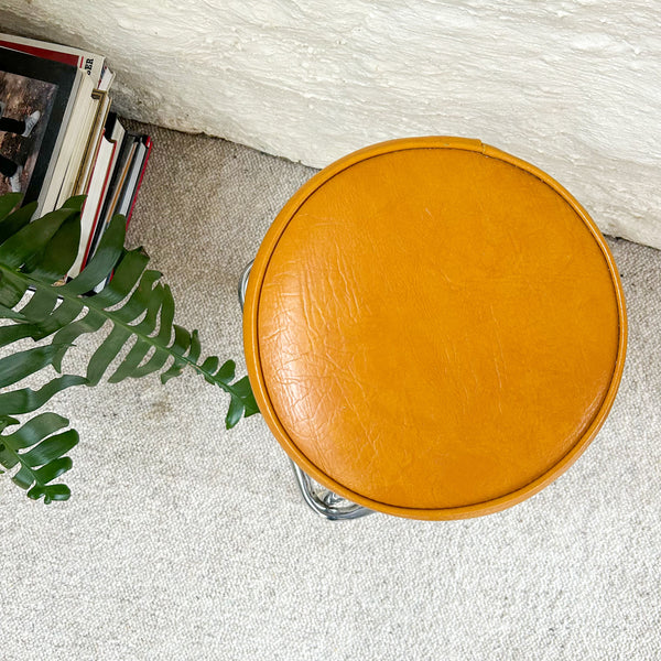 MUSTARD VINYL STOOL