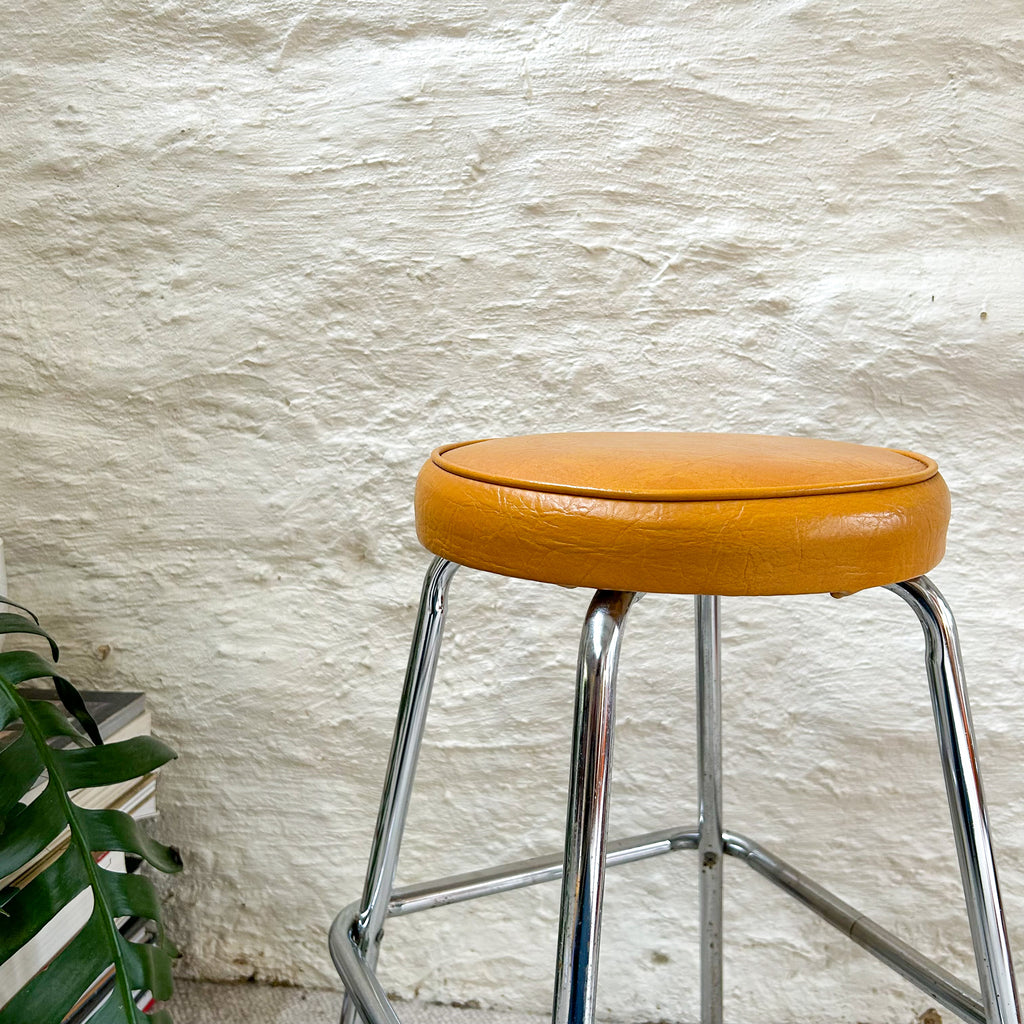 MUSTARD VINYL STOOL