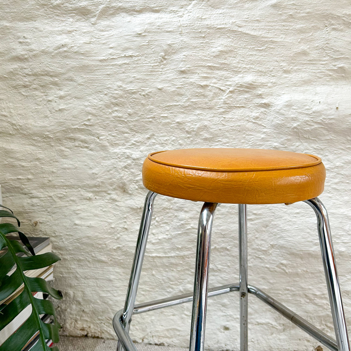 MUSTARD VINYL STOOL
