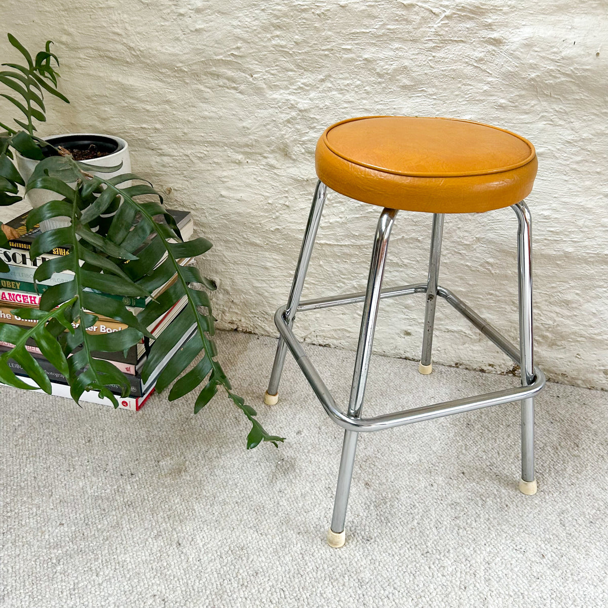 MUSTARD VINYL STOOL