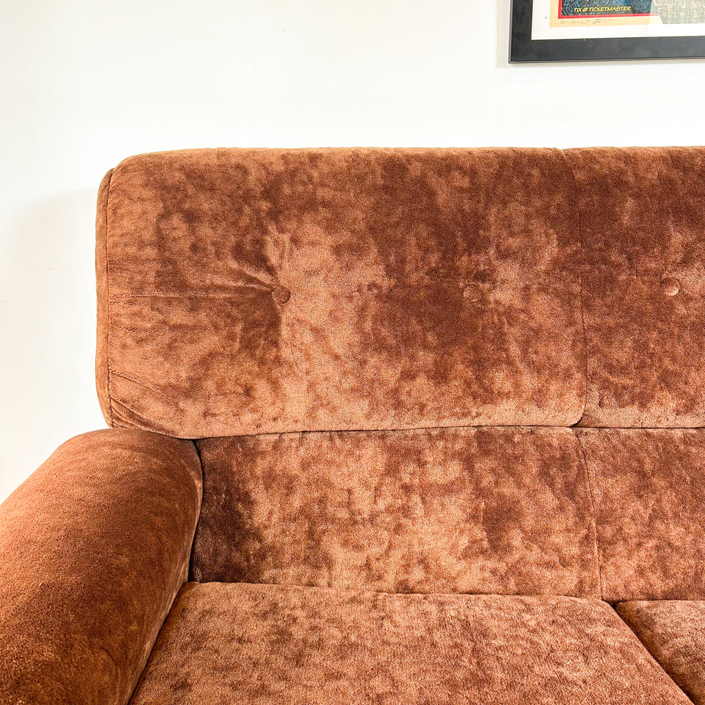 CHOCOLATE BROWN TEDDY SOFA - HEY JUDE WORKSHOP • Vintage furniture & objects Melbourne