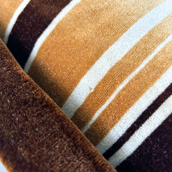 BROWN STRIPED VELOUR SOFA