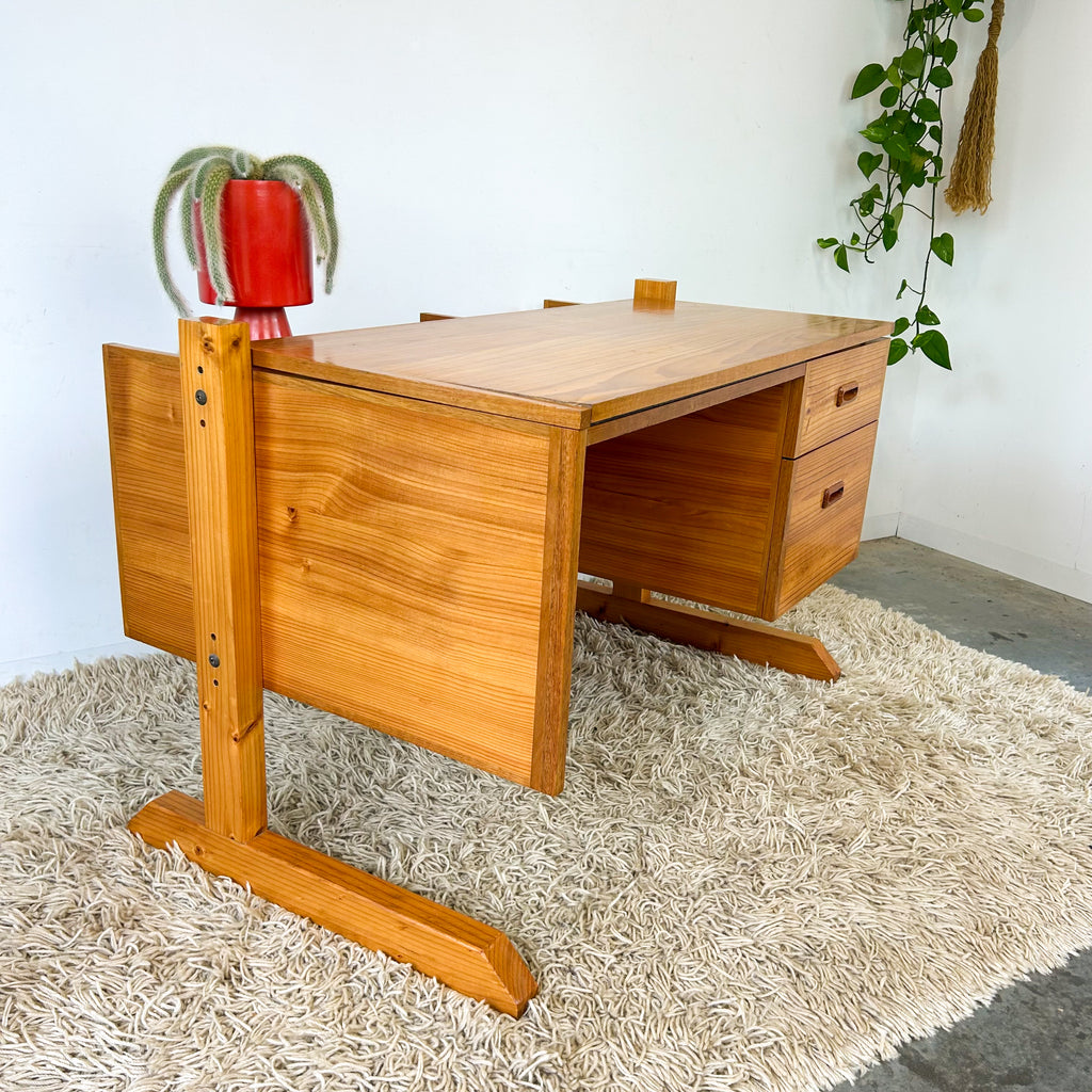 PINE PEDESTAL DESK - HEY JUDE WORKSHOP • Vintage furniture & objects Melbourne