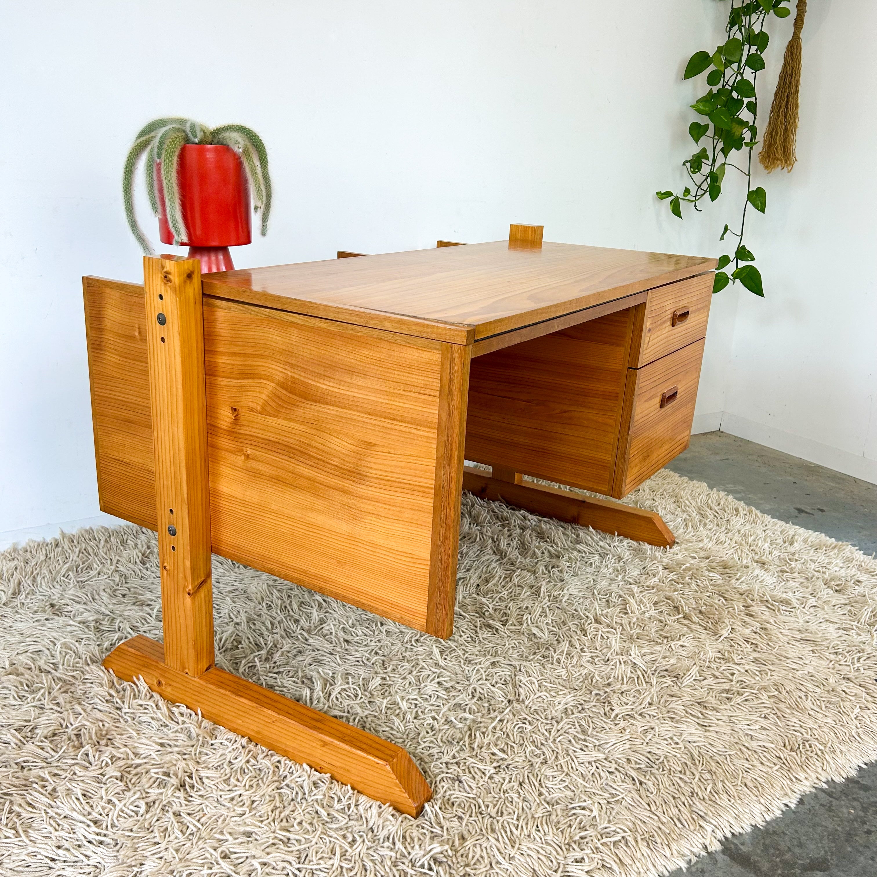 PINE PEDESTAL DESK - HEY JUDE WORKSHOP • Vintage furniture & objects Melbourne