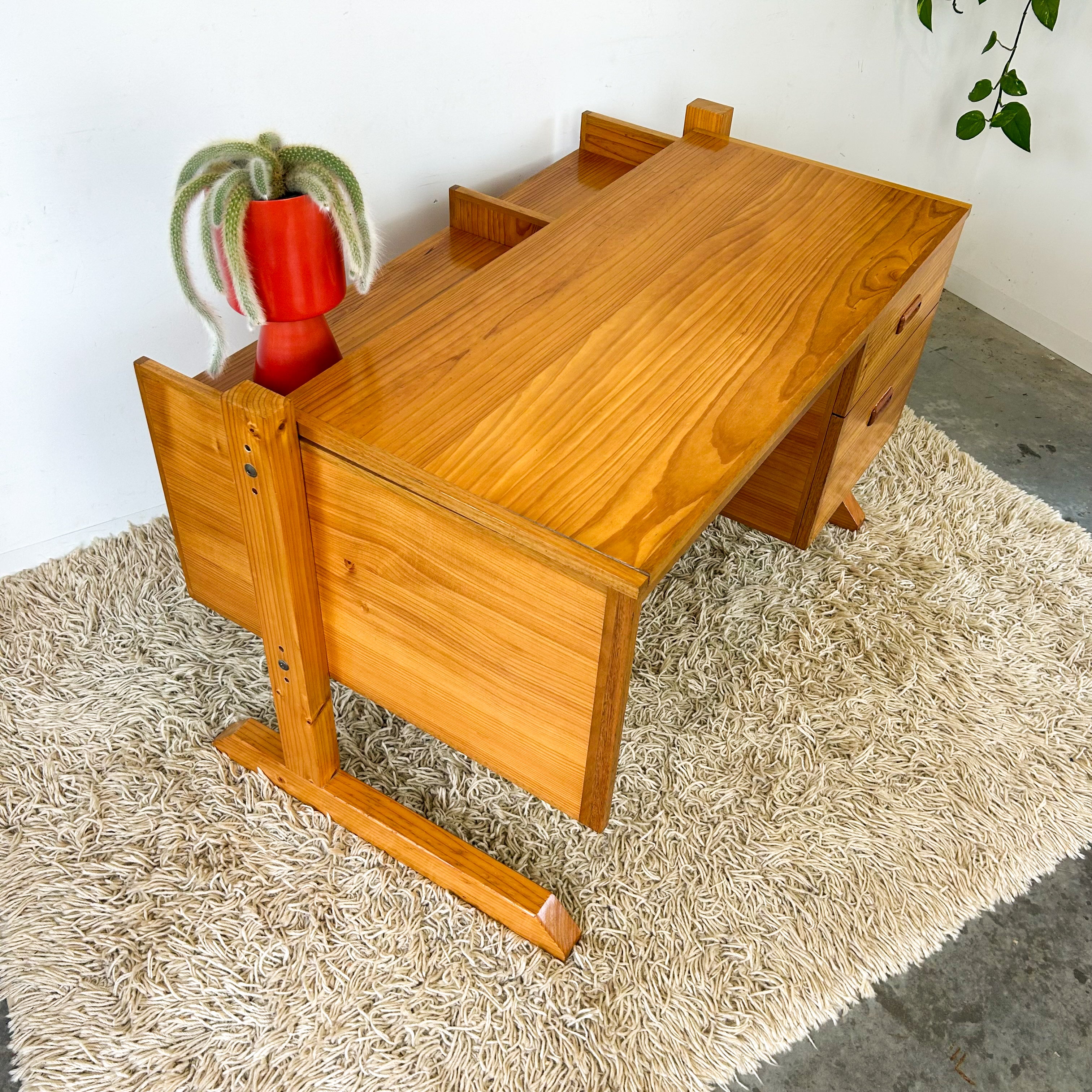 PINE PEDESTAL DESK - HEY JUDE WORKSHOP • Vintage furniture & objects Melbourne