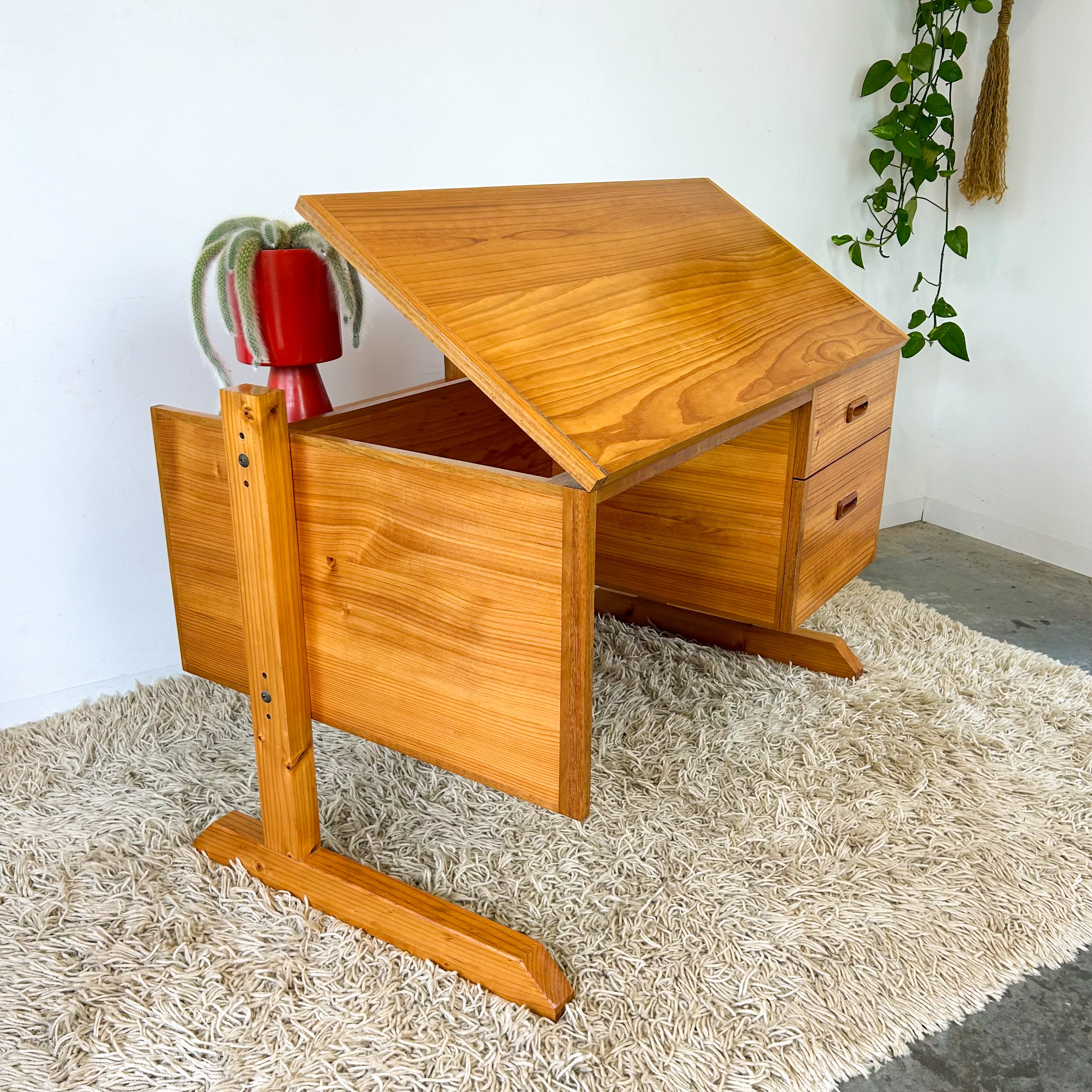 PINE PEDESTAL DESK - HEY JUDE WORKSHOP • Vintage furniture & objects Melbourne