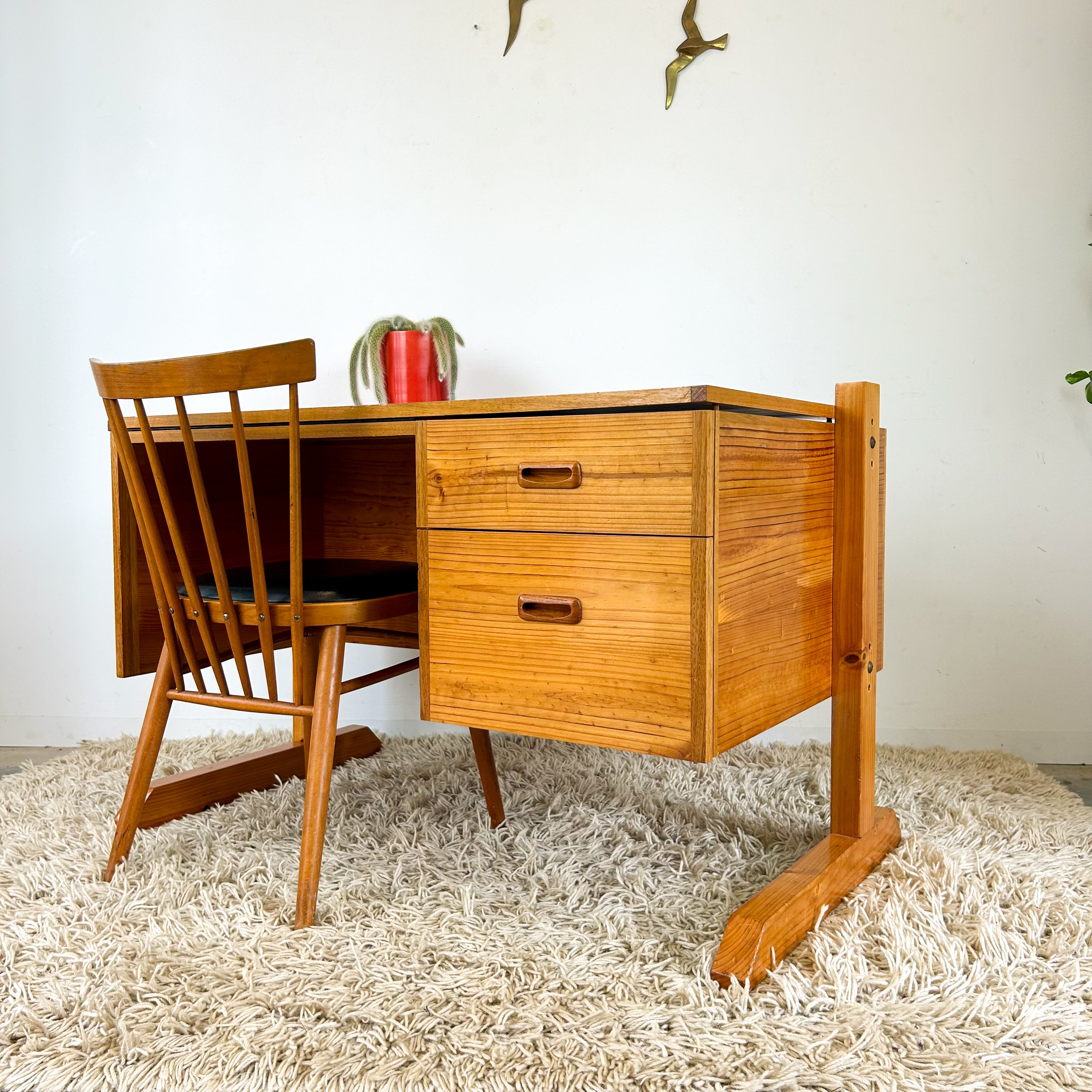 PINE PEDESTAL DESK - HEY JUDE WORKSHOP • Vintage furniture & objects Melbourne